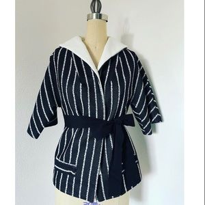 VINTAGE JULIE MILLER PINSTRIPED SWEATER BLAZER